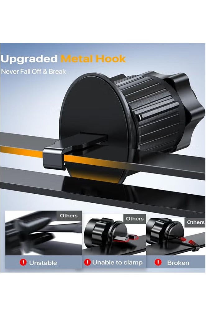 Car Mobile Phone Holder with Strong Steel Hook, Universal Mobile Phone Holder Phone Stand for iPhone, Android and All Smartphones, Black - Image 3