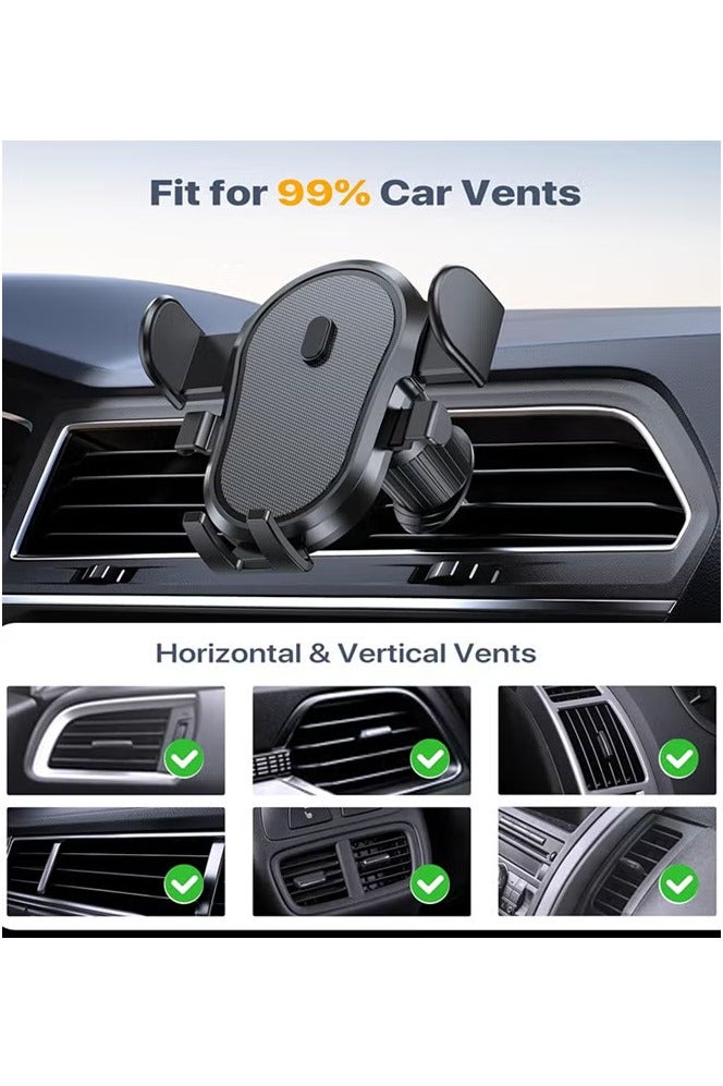 Car Mobile Phone Holder with Strong Steel Hook, Universal Mobile Phone Holder Phone Stand for iPhone, Android and All Smartphones, Black - Image 4