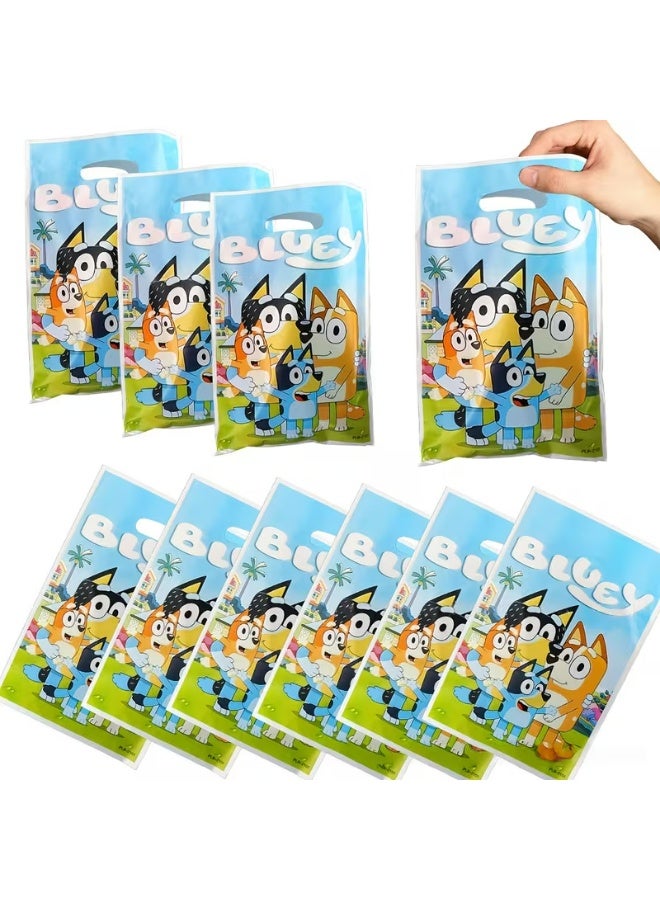 BLUEY 10pcs Party Hand-Carry Gift Bags, Blue Birthday Party Decorations, Cartoon Dog Party Supplies, Birthday Party Favors, Birthday Party Decorations, Birthday Party