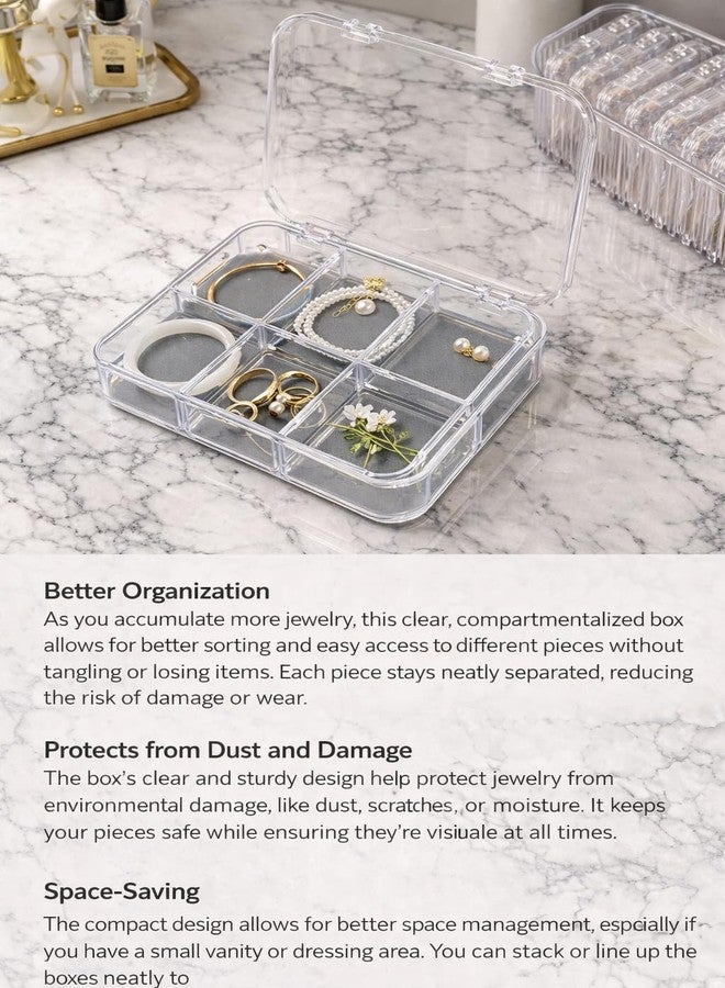 DRUCILA Acrylic Portable Jewellery Box for travel use Storage Boxes With Anti-OxidationFor Earrings, Bracelete, Rings, Necklace, Transparent Jewelry Case Women & Girls - Image 3