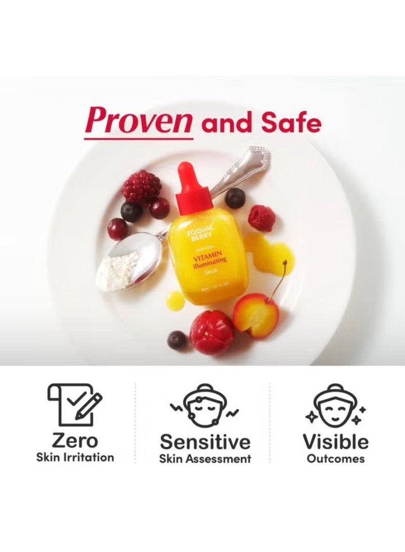 EQQUALBERRY Vitamin C Serum with 15% Acerola Extract & 5% Niacinamide | Ceramide-Hyaluronic Acid Complex for Barrier Repair & Deep Hydration (30ml/1.01oz) - Image 2