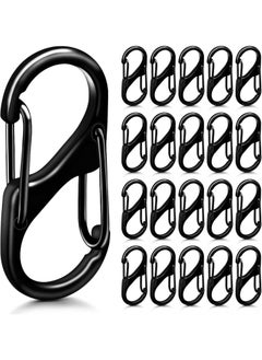 Oasisgalore 20-Pack S-Shaped Carabiner Keyrings, Mini Double Lock Clips for Keys, Outdoor Activities, Camping, and Travel  - Image 1