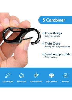 Oasisgalore 20-Pack S-Shaped Carabiner Keyrings, Mini Double Lock Clips for Keys, Outdoor Activities, Camping, and Travel  - Image 3