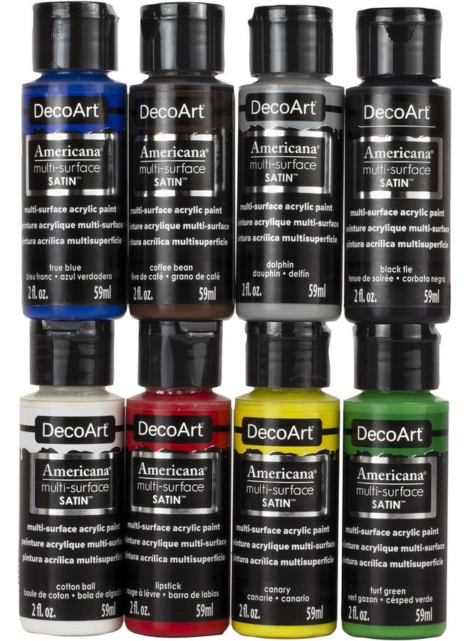 DecoArt Multisurface Satin Acrylic Paint Set Basic Colors 8Pk 8 Ct. - Image 2