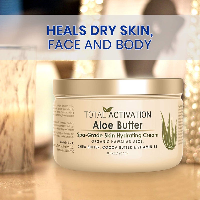 Total Activation Large 8 oz Hawaiian Aloe Vera Cream for Face, Moisturizer to use Day or Night, Anti Wrinkle Aloe Vera Lotion for Skin, Sunburn Relief, and Dry Skin - Image 2