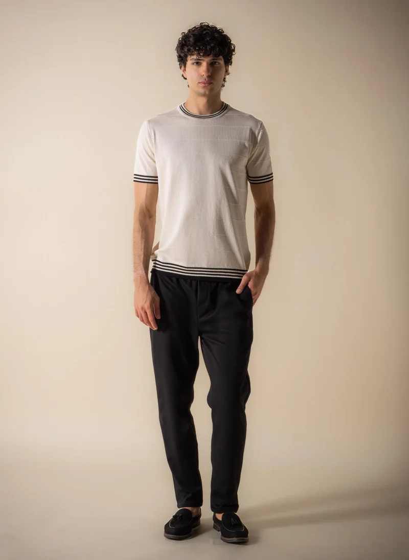 شايبس CONTRAST RIB KNIT SLIM T-SHIRT