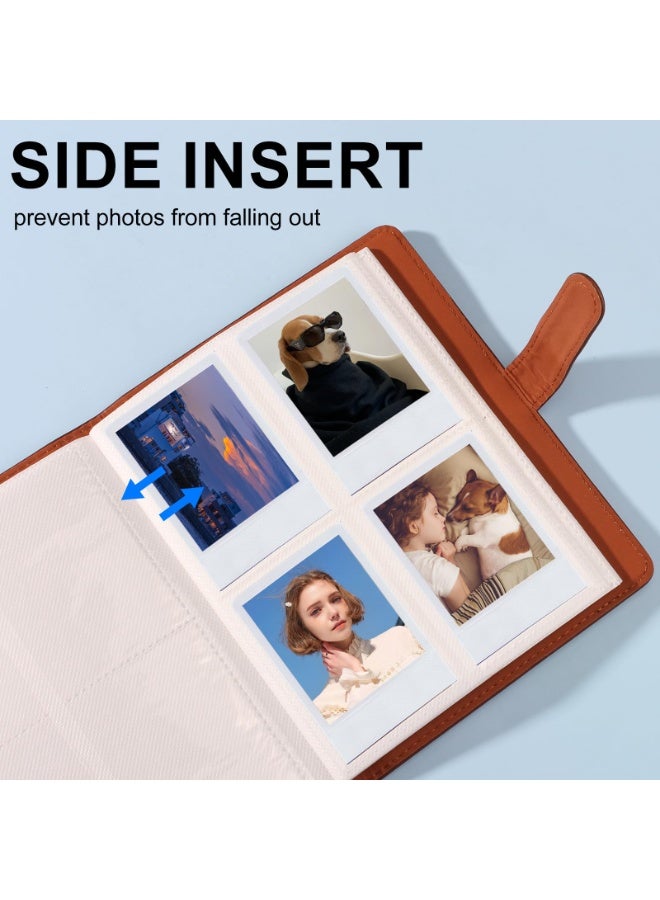 Lyaxm 256 Pockets Mini Photo Album for Fujifilm Instax Mini Camera, Polaroid Snap,SocialMatic Instant Cameras,Camera And Name Card (Brown) - Image 5