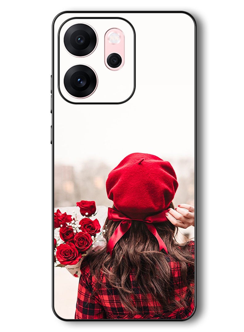Theodor Case Compatible with Oppo Reno 14 F 6.57 Inch Protection Shockproof Bumper Cover Holding Flowers - Image 1