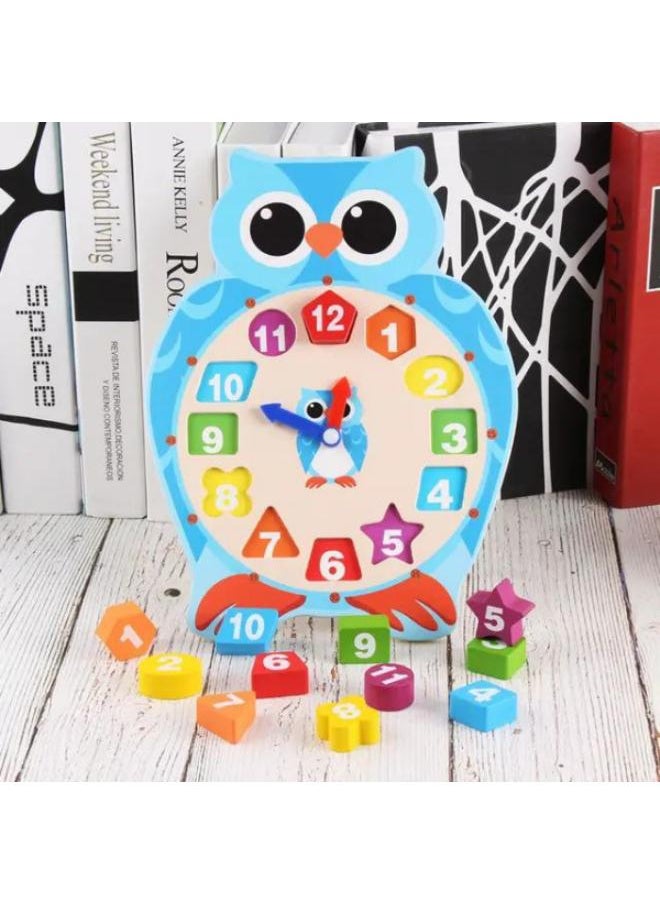 Cartoon Animal Digital Clock Toy Wooden Puzzle  Kindergarten Children Teaching Kids Toy  - Image 3