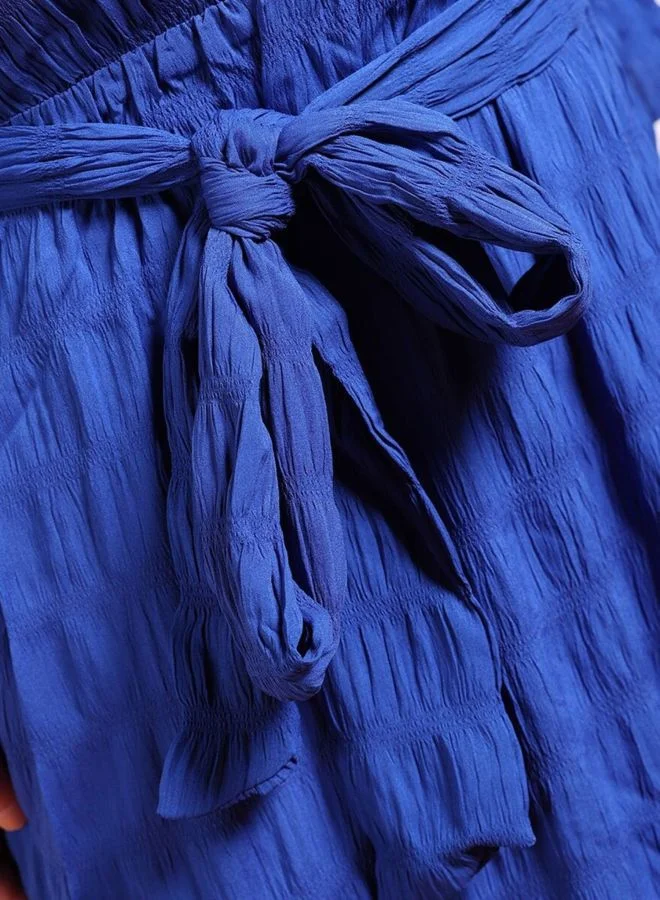 Freehand  Women Fit and Flared Solid V-Neck Long Sleeve Wrap Midi Dress for Women | Best Price UAE