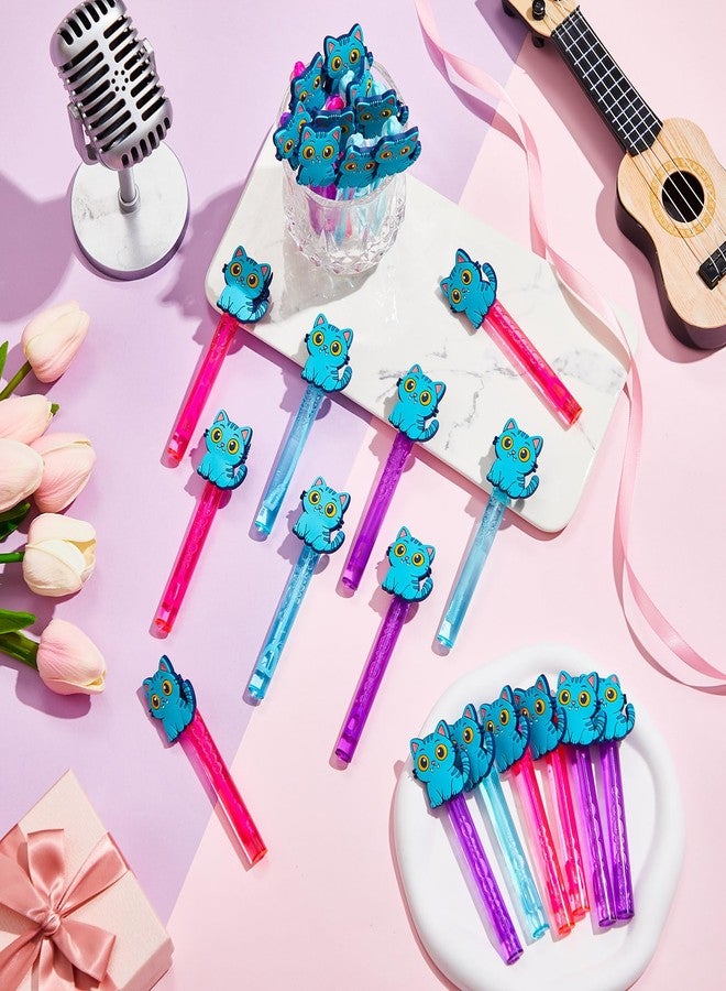 RoundFunny 24 Pcs Blue Cat Mini Bubble Wands Party Supplies Favors Decorations Kawaii Bubbles Sticks Wands for Fan Meeting Anime Theme Birthday Party Goodie Gift Bag Outdoor Activity - Image 3