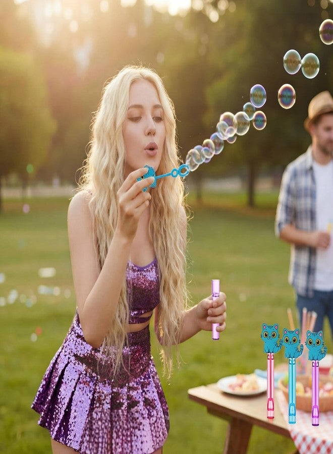 RoundFunny 24 Pcs Blue Cat Mini Bubble Wands Party Supplies Favors Decorations Kawaii Bubbles Sticks Wands for Fan Meeting Anime Theme Birthday Party Goodie Gift Bag Outdoor Activity - Image 5