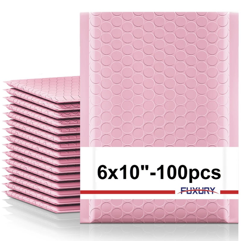 Fuxury Bubble Mailers 6x10" 100 Pack Light Pink Padded Envelopes Usable Size 6x9" Self Seal Mailing Envelopes Bubble Padded Shipping Bags for Mailing,Packaging, Small Business, Boutique, Bulk #0 - Image 1
