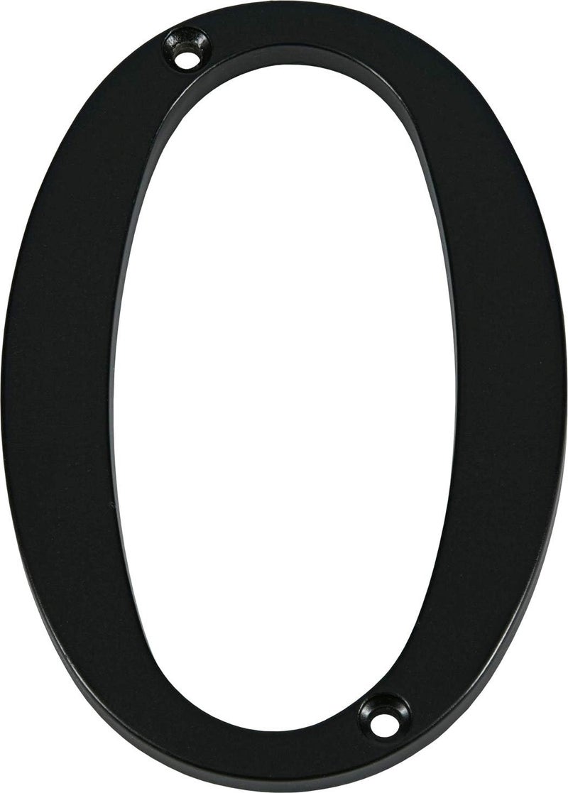 HILLMAN Distinctions 843140 Black Flush-Mount 4-Inch House Number 0 - Image 1