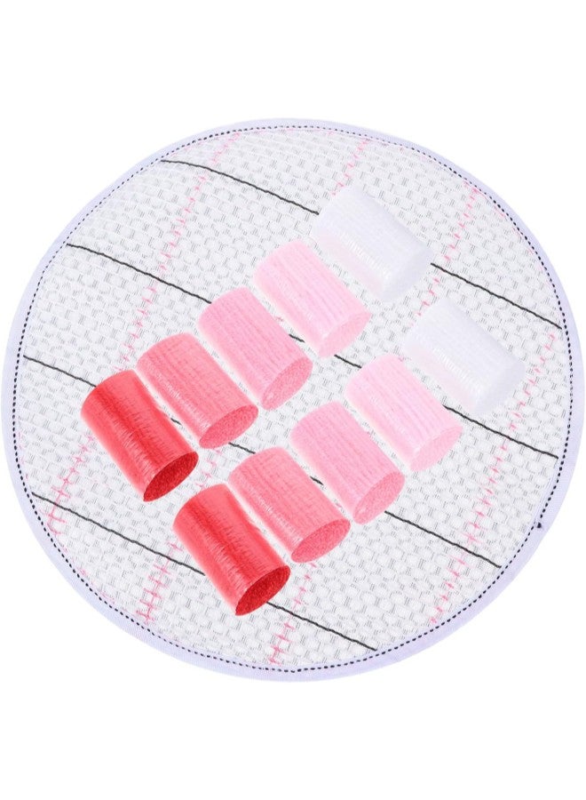 klarako 10Pcs Latch Hook Yarn with Mesh Pad Pre- Cut Rug Yarn Colorful Sewing Replace Yarn Threads Bundles Cutter Rug Yarn for DIY Making Pillowcases Blankets Red - Image 1