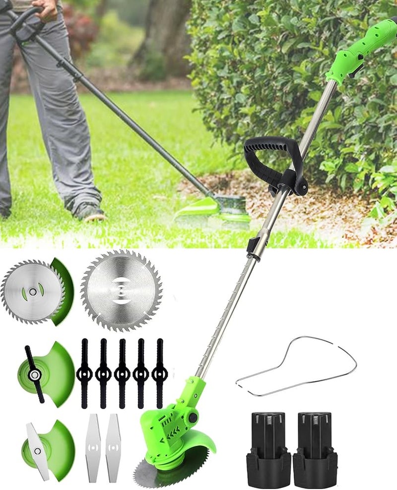 ALLESM Cordless String Trimmer Kit,Edger Lawn Trimmer, Weed Trimmer Tool,with 2 Li-Ion Battery Powered,3 Types Cutting Blade,for Lawn Care and Garden Yard Work Ideal for Extensive Green Space Maintenance - Image 1