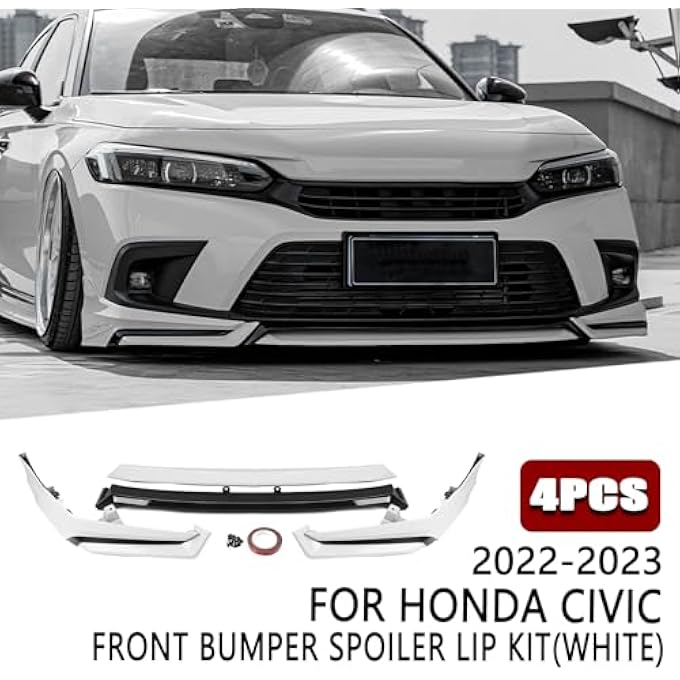 AUSMILA Front Bumper Splitter Lip Side Kit for Honda Civic 11th All Models 2022-2024 - Image 2