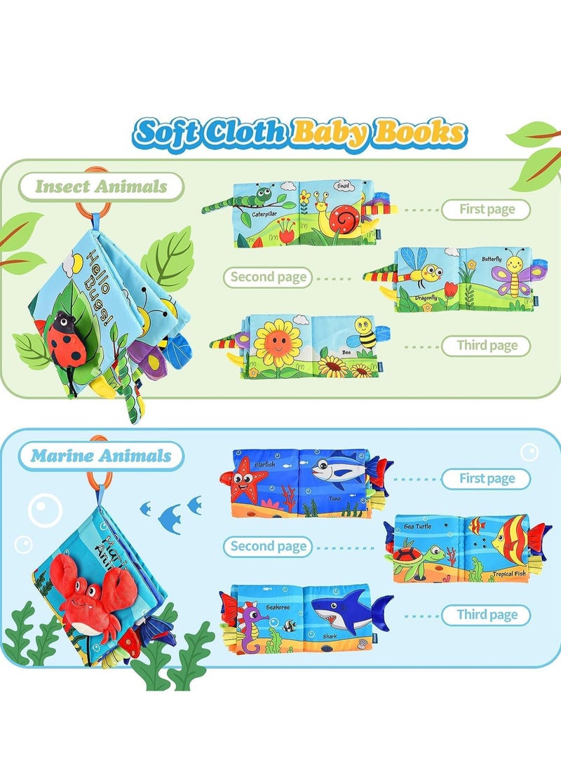 Soft Baby Books Toys,3D Touch Feel High Contrast Cloth Book Sensory Baby Toys 0-18 Months,Tummy Time Toys car seat toys stroller toys sensory books toddler,Baby Boy Girl Gifts (Crab)  - Image 5