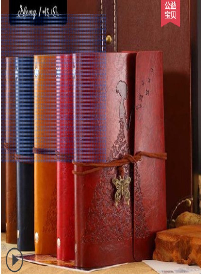 Generic Retro kraft paper notepad Korean creative literature and art gift-giving hand account book a6 loose-leaf notebook can be printed Dahongpao medium size - Image 2