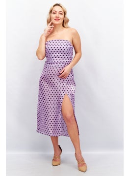 Collective The Label Women Allover Print Midi Dress, Lilac  - Image 1