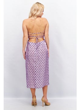 Collective The Label Women Allover Print Midi Dress, Lilac  - Image 3