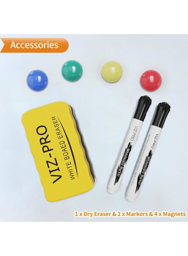 VIZ-PRO Magnetic Whiteboard/Dry Erase Wall Board, 48 X 24 Inches, Includes 1 Eraser, 2 Markers, 4 Magnets - Image 4