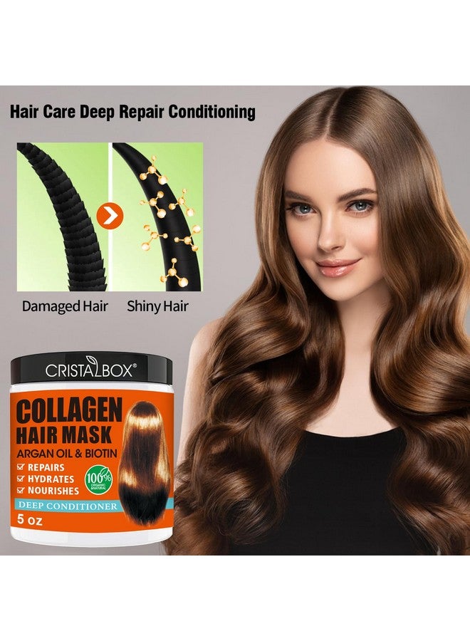 Cristalbox 2 Pack Collagen Hair Mask & Keratin Hair Mask,Keratin Hair Treatment,Hydrating Argan Oil Hair Repair Treatment Deep Conditioner Hair Mask for Dry Hair,Collagen with Biotin Hair Treatment Mask - Image 4