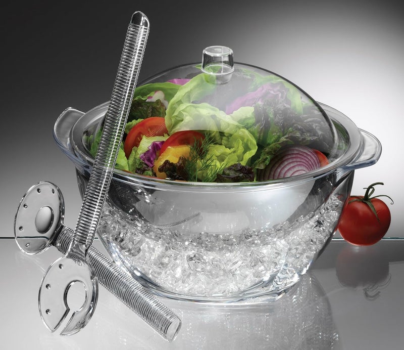 Prodyne IC-30 ICED Salad Bowl with Lid - 4 Quart Capacity, Off-White - Image 4