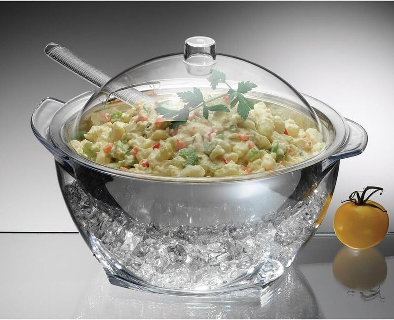 Prodyne IC-30 ICED Salad Bowl with Lid - 4 Quart Capacity, Off-White - Image 5