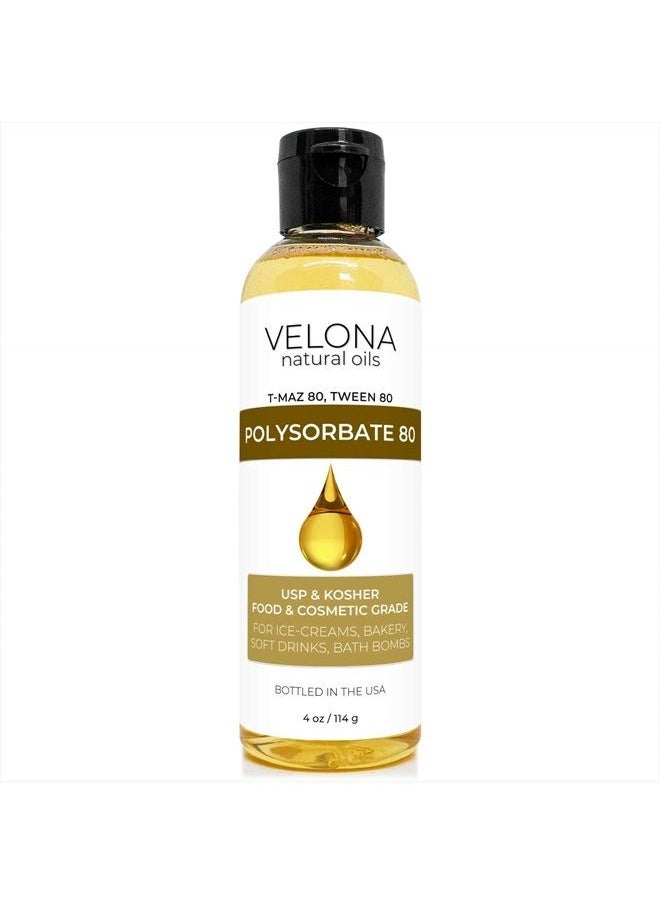 velona - Polysorbate 80 by Velona - 4 oz | Solubilizer, Food & Cosmetic Grade | All Natural for Cooking, Skin Care and Bath Bombs, Sprays, Foam Maker | Use Today - Enjoy Results - Image 1