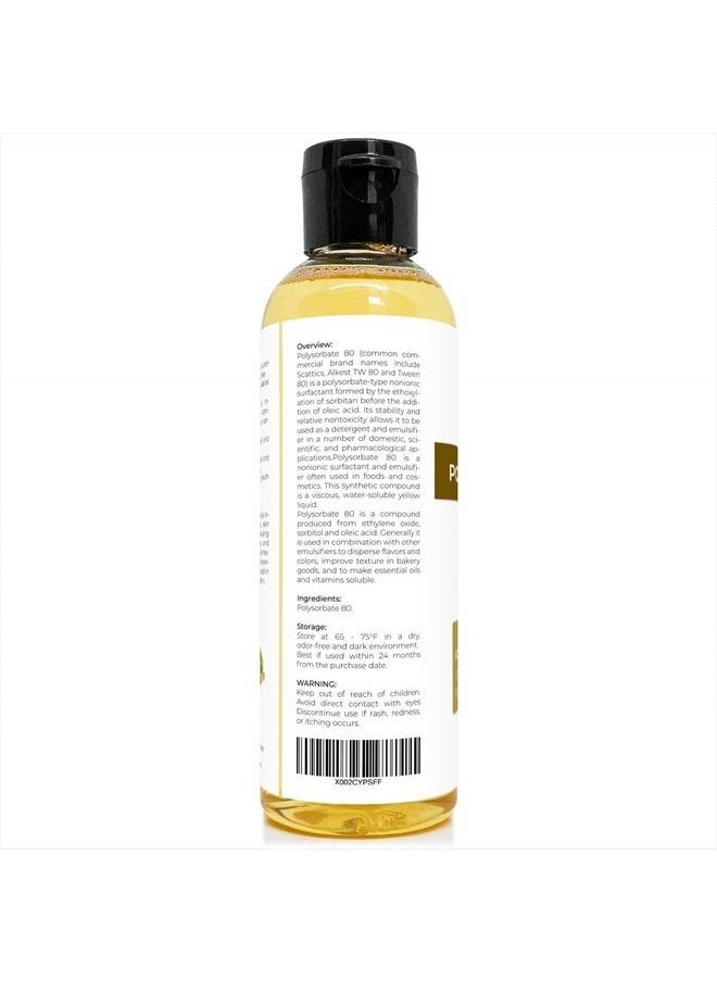 velona - Polysorbate 80 by Velona - 4 oz | Solubilizer, Food & Cosmetic Grade | All Natural for Cooking, Skin Care and Bath Bombs, Sprays, Foam Maker | Use Today - Enjoy Results - Image 1