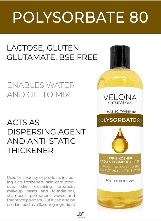 velona - Polysorbate 80 by Velona - 4 oz | Solubilizer, Food & Cosmetic Grade | All Natural for Cooking, Skin Care and Bath Bombs, Sprays, Foam Maker | Use Today - Enjoy Results - Image 1