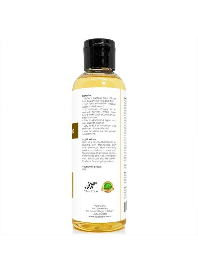 velona - Polysorbate 80 by Velona - 4 oz | Solubilizer, Food & Cosmetic Grade | All Natural for Cooking, Skin Care and Bath Bombs, Sprays, Foam Maker | Use Today - Enjoy Results - Image 1