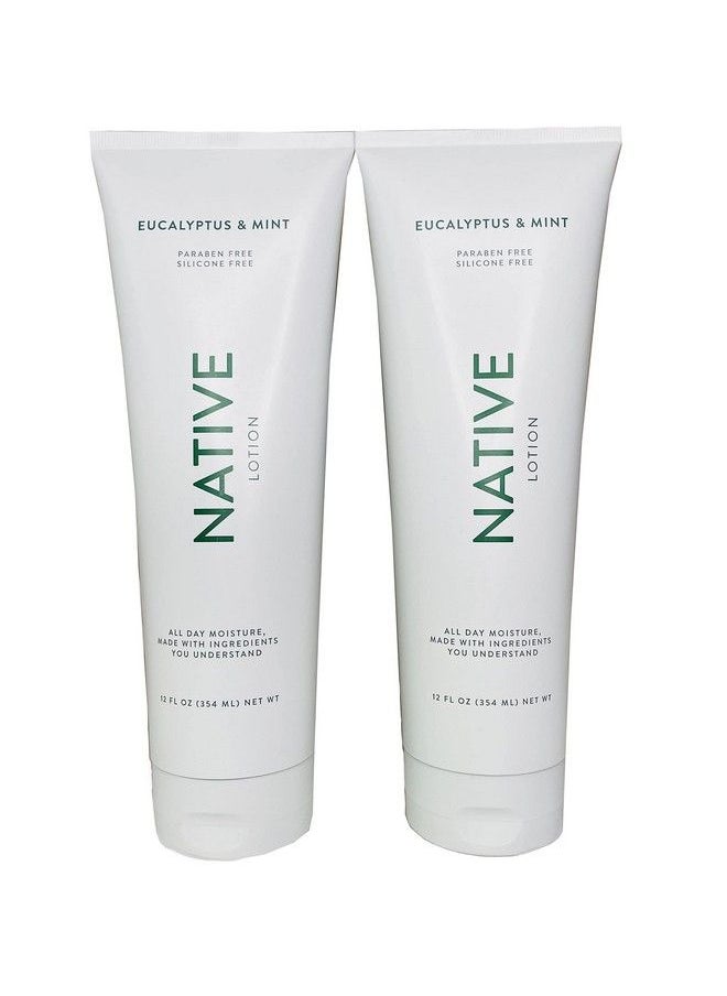 native Lotion For Women Men | Sulfate Free Paraben Free Dye Free With Naturally Derived Clean Ingredients Leaving Skin Soft And Hydrating 12 Oz 2 Pack (Eucalyptus & Mint)  - Image 1
