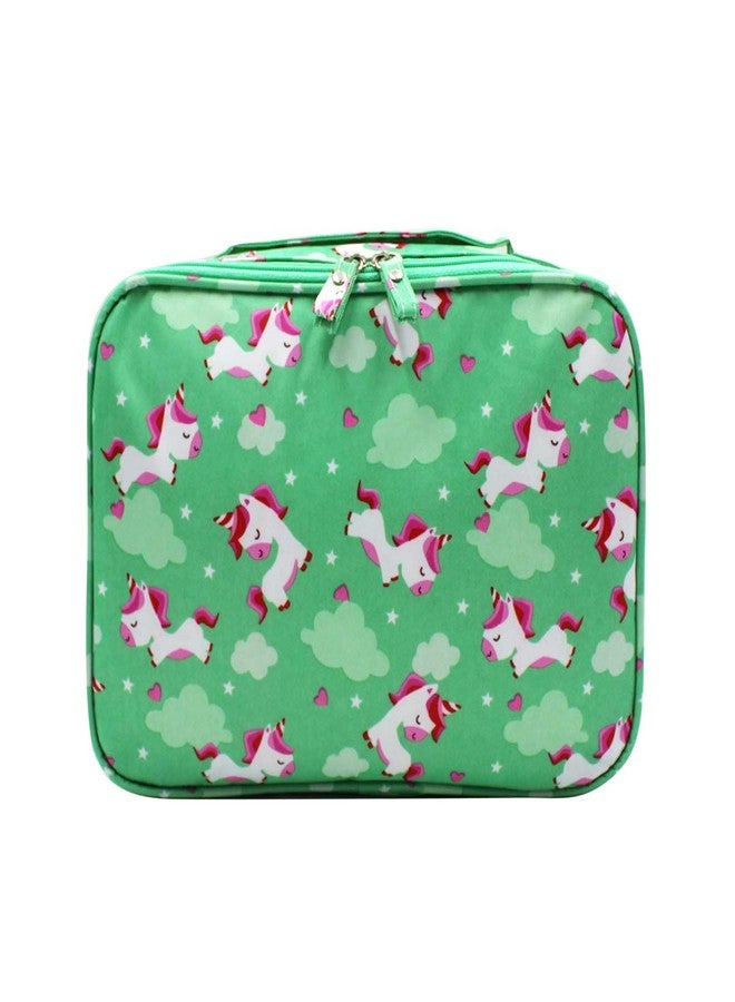 MOSSTYUS Makeup Cosmetic Bag Travel Makeup Cosmetic Case Portable Waterproof Toiletry Bag for Women Girls, Green Unicorn - Image 4