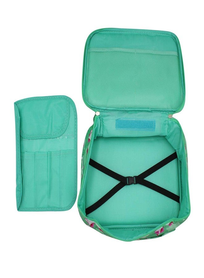 MOSSTYUS Makeup Cosmetic Bag Travel Makeup Cosmetic Case Portable Waterproof Toiletry Bag for Women Girls, Green Unicorn - Image 3