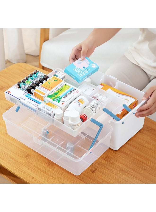 Alissa Plastic Makeup Organizer Cabinet 3 Tier Storage Box Toys Stationery Storage Container Foldable 180° Flip Lid Organiser for Home Office Vanity Countop Cosmetics Drawer Storage Box - Image 3