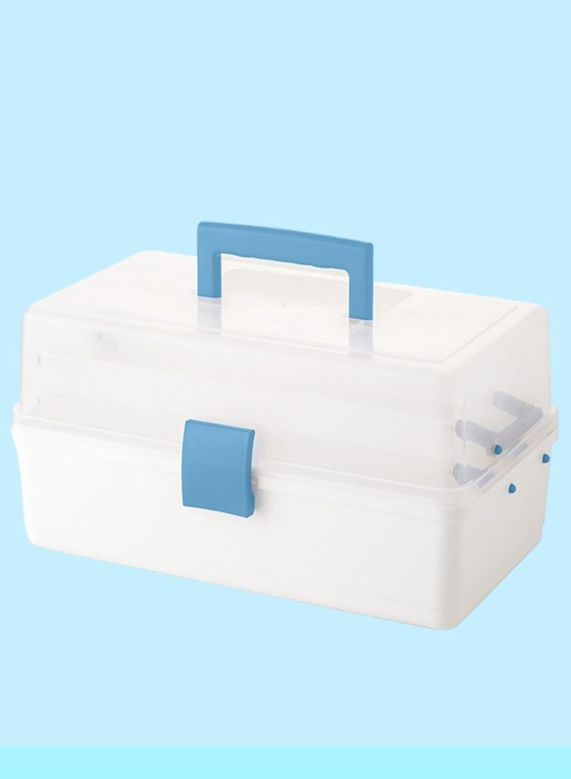 Alissa Plastic Makeup Organizer Cabinet 3 Tier Storage Box Toys Stationery Storage Container Foldable 180° Flip Lid Organiser for Home Office Vanity Countop Cosmetics Drawer Storage Box - Image 1