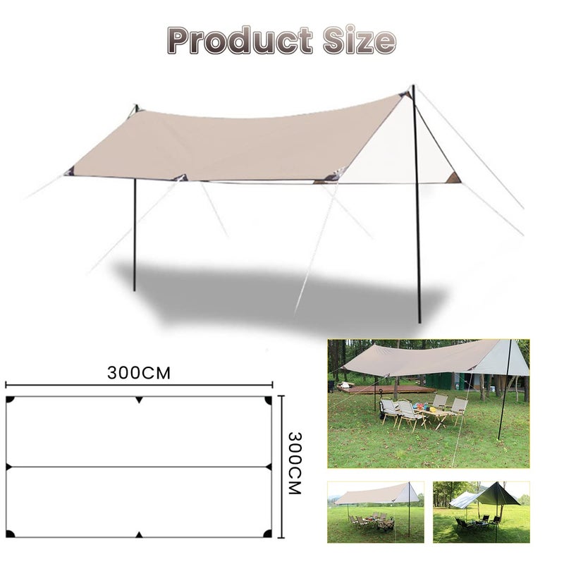Proberos ® Outdoor Waterproof Canopy for Camping UPF 50+ Sunshade Camping Tent Kit with Assembly Accessories 10*16ft Tent Tarp for Camping, BBQ, RV Travel, Picnic - Image 2