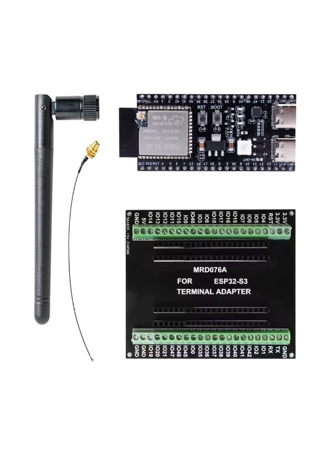 لوحة تطوير ESP32-S3-N16R8 16MB + لوحة توسيع + هوائي واي فاي مجموعة كاملة - Image 1