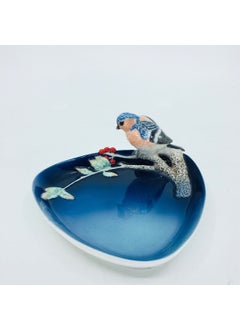 Wise Unicorn Handmade Blue Juniper Figured Decorative Porcelain Plate | Jewelry Plate | Jewelry Decoration  - Image 1