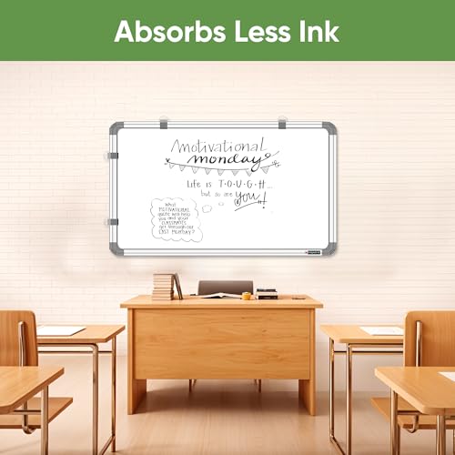 YAJNAS Non Magnetic (45CM x 60CM) 1.5X2 Feet Double Sided White Board and Chalk Board Both Side Writing Boards, one Side White Marker and Reverse Side Chalk Board Surface - Set of 1 - Image 4