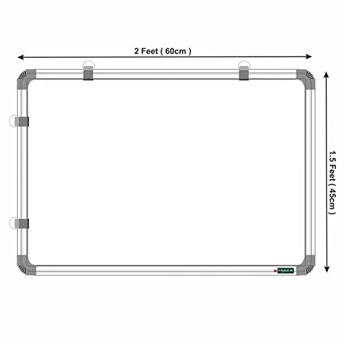 YAJNAS Non Magnetic (45CM x 60CM) 1.5X2 Feet Double Sided White Board and Chalk Board Both Side Writing Boards, one Side White Marker and Reverse Side Chalk Board Surface - Set of 1 - Image 2