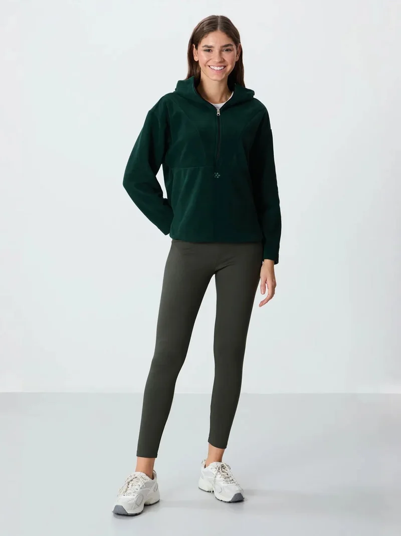 تومي لايف TOMMY Oversized Plush Half-zip Hooded Sweatshirt