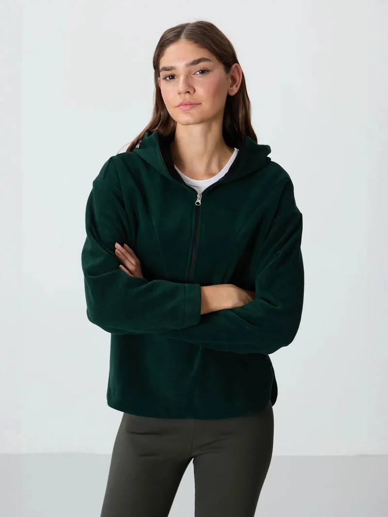 تومي لايف TOMMY Oversized Plush Half-zip Hooded Sweatshirt