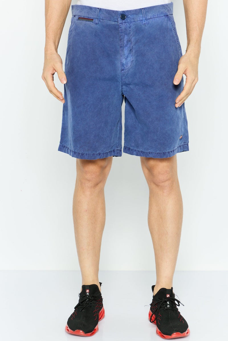 Sundek Men Patch Logo Chino Shorts , Washed Navy - Image 1