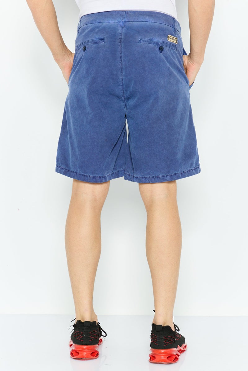 Sundek Men Patch Logo Chino Shorts , Washed Navy - Image 4