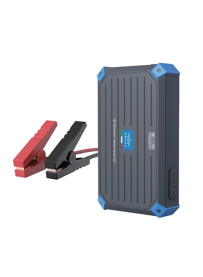 Brave 2-in-1 Super Capacitor Car Jump Starter 12V, 1000A Peak Emergency Booster with Reverse & Battery Charging, Self-Charging to 100% in Under 5 Minutes, Starts 7.0L Petrol & 4.0L Diesel Engines, Heavy-Duty Portable All-Weather Jump Starter with Smart Display, Carry Case, Safe for UAE & Desert Use - Image 1