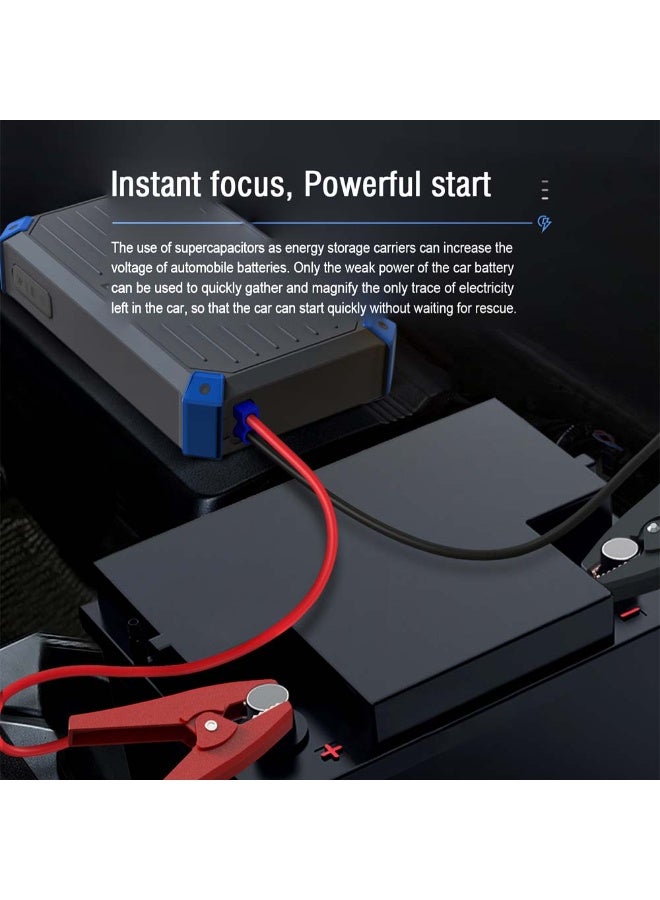 Brave 2-in-1 Super Capacitor Car Jump Starter 12V, 1000A Peak Emergency Booster with Reverse & Battery Charging, Self-Charging to 100% in Under 5 Minutes, Starts 7.0L Petrol & 4.0L Diesel Engines, Heavy-Duty Portable All-Weather Jump Starter with Smart Display, Carry Case, Safe for UAE & Desert Use - Image 3