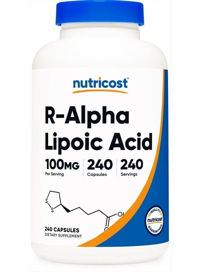 Nutricost, R-Alpha Lipoic Acid, 100 mg, 240 Capsules - Image 1